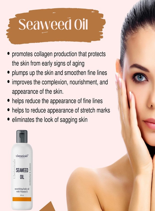 t.botanicals زيت الجسم من الطحالب 8 أونصات. زيت موس البحر المغذي سريع الامتصاص مشدود مضاد للشيخوخة زيت غير دهني للتدليك نهارًا وليلاً مرطب من الطحالب للبشرة الجافة والباهتة والمترهلة، الوجه، الشعر، القدمين، اليدين (حمضيات) - Image 2
