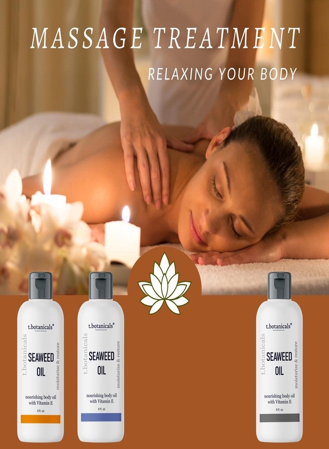 t.botanicals زيت الجسم من الطحالب 8 أونصات. زيت موس البحر المغذي سريع الامتصاص مشدود مضاد للشيخوخة زيت غير دهني للتدليك نهارًا وليلاً مرطب من الطحالب للبشرة الجافة والباهتة والمترهلة، الوجه، الشعر، القدمين، اليدين (حمضيات) - Image 4