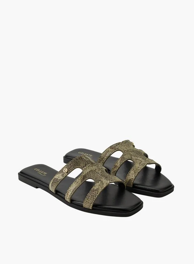 سيليست Women Animal Print Slip-On Sandals