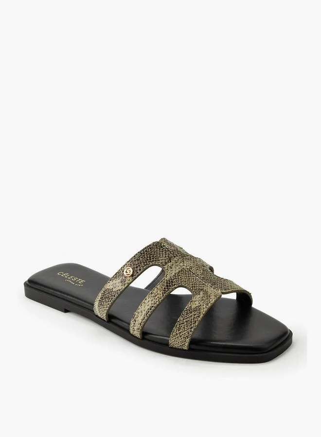 سيليست Women Animal Print Slip-On Sandals