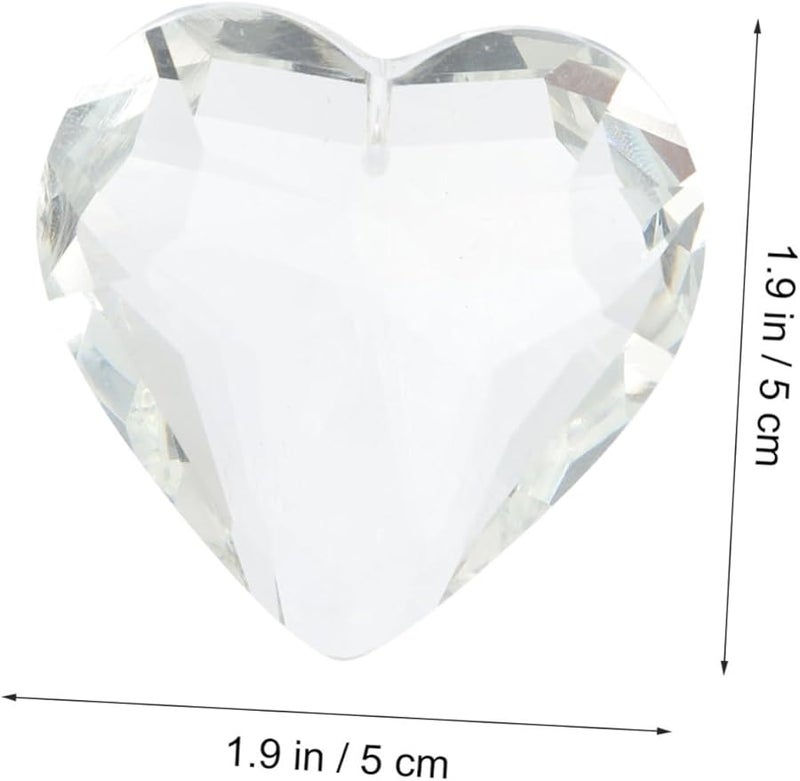 2 قطعة من قلادة قلب كريستال شفاف بسلسلة سحب لتركيبة الإضاءة السقفية، زينة معلقة ديكورية - Image 3