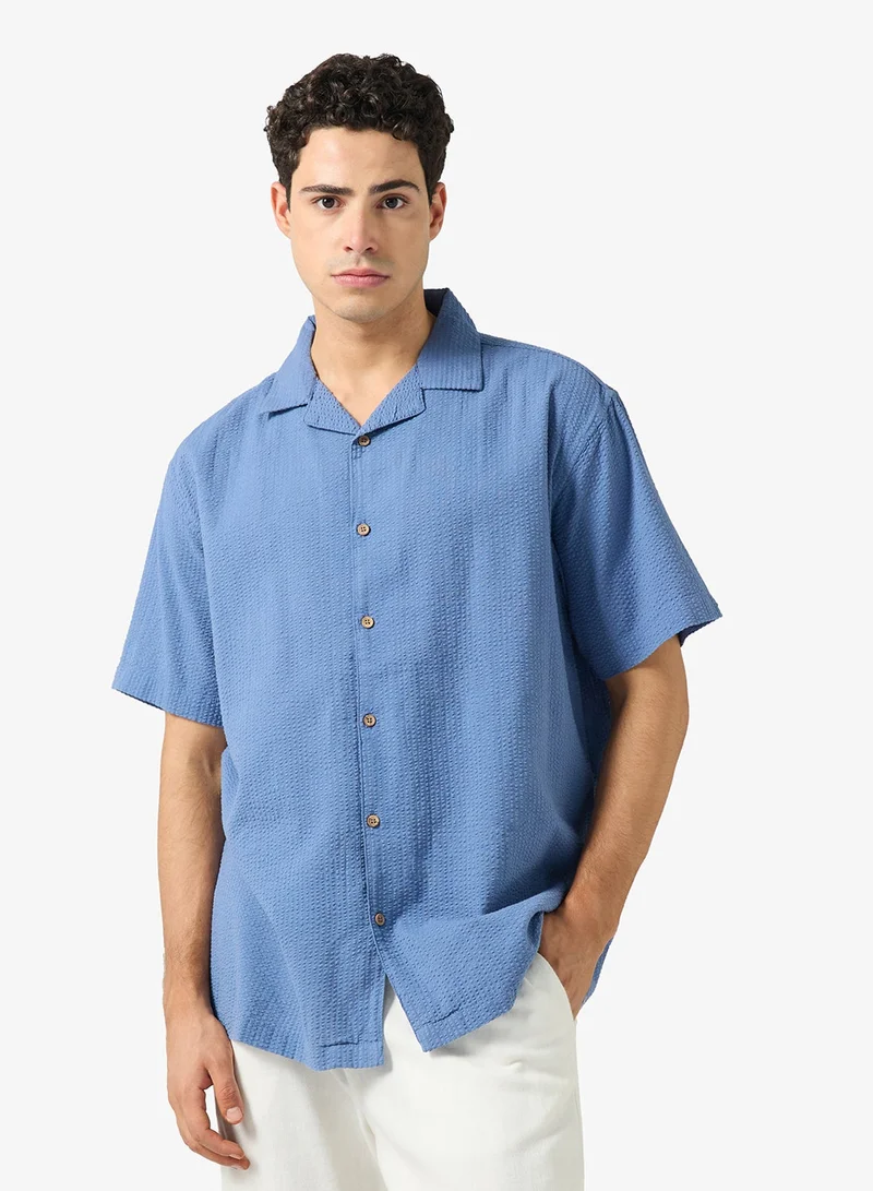 ريبلز مع نمشي Mens Resort Collar Relaxed Fit Shirt