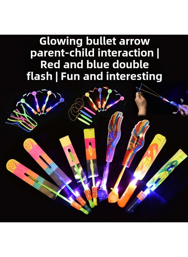 Generic Stall Hot Sale Children's Light-emitting Toys Small Flying Arrow Led Flash Slingshot Catapult Rocket Flying Sky Fairy Bamboo Dragonfly-Color:Round Whistle Flying Arrow  - Image 2