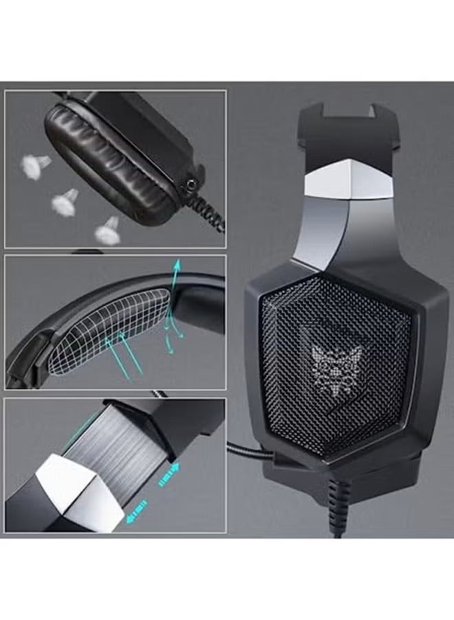 onikuma K8 Stereo Over-Ear Gaming Headphones with Mic for PS4/PS5/Xbox One/X Series/Switch/PC – Wired, Premium Sound Quality, Comfortable Design, Noise-Canceling Mic for Clear Communication, Long-Lasting Durability - Image 4
