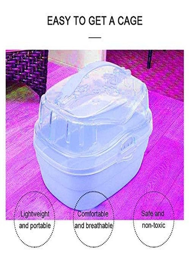 سايج سكوير قفص سفر متنقل من Sage Square للهامستر، يتضمن قفص نقل وفرش، مع نشارة خشب (80 غرام) مناسب للهامستر/الجرذ القزم/الجربوع/الفأر - متين وخفيف الوزن (أزرق) - Image 3