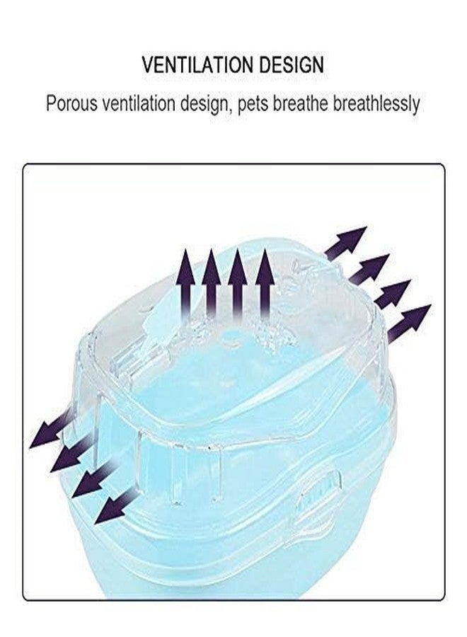 سايج سكوير قفص سفر متنقل من Sage Square للهامستر، يتضمن قفص نقل وفرش، مع نشارة خشب (80 غرام) مناسب للهامستر/الجرذ القزم/الجربوع/الفأر - متين وخفيف الوزن (أزرق) - Image 5