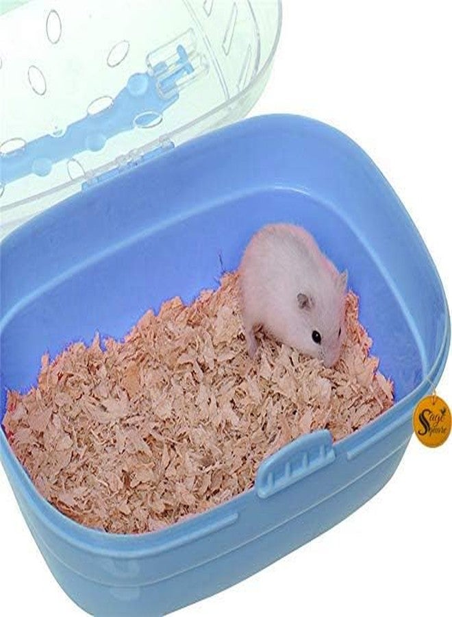 سايج سكوير قفص سفر متنقل من Sage Square للهامستر، يتضمن قفص نقل وفرش، مع نشارة خشب (80 غرام) مناسب للهامستر/الجرذ القزم/الجربوع/الفأر - متين وخفيف الوزن (أزرق) - Image 4