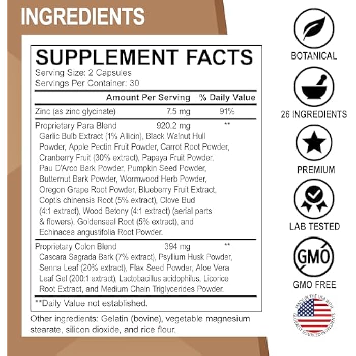 dr.bo Colon Cleanse Pills Body Detox - Intestinal Guard Cleanser for Stomach - Natural Weight Flush Cleaner Supplement Complex, Women Men Kids, Herbal Wormwood Black Walnut Clove - Gut Loss Health Capsules - Image 5