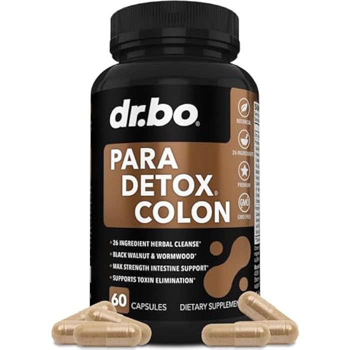 dr.bo Colon Cleanse Pills Body Detox - Intestinal Guard Cleanser for Stomach - Natural Weight Flush Cleaner Supplement Complex, Women Men Kids, Herbal Wormwood Black Walnut Clove - Gut Loss Health Capsules - Image 1