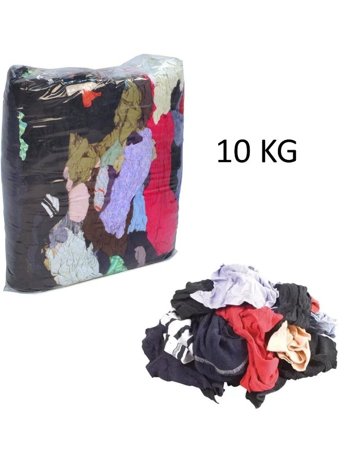 Biella 10Kg Cotton Cleaning Rags Furniture Clinic Lint Free Cotton Cloth Rags - For Cleaning, Polishing, Buffing, Waxing And Wiping (Mixed Colour) - Image 2