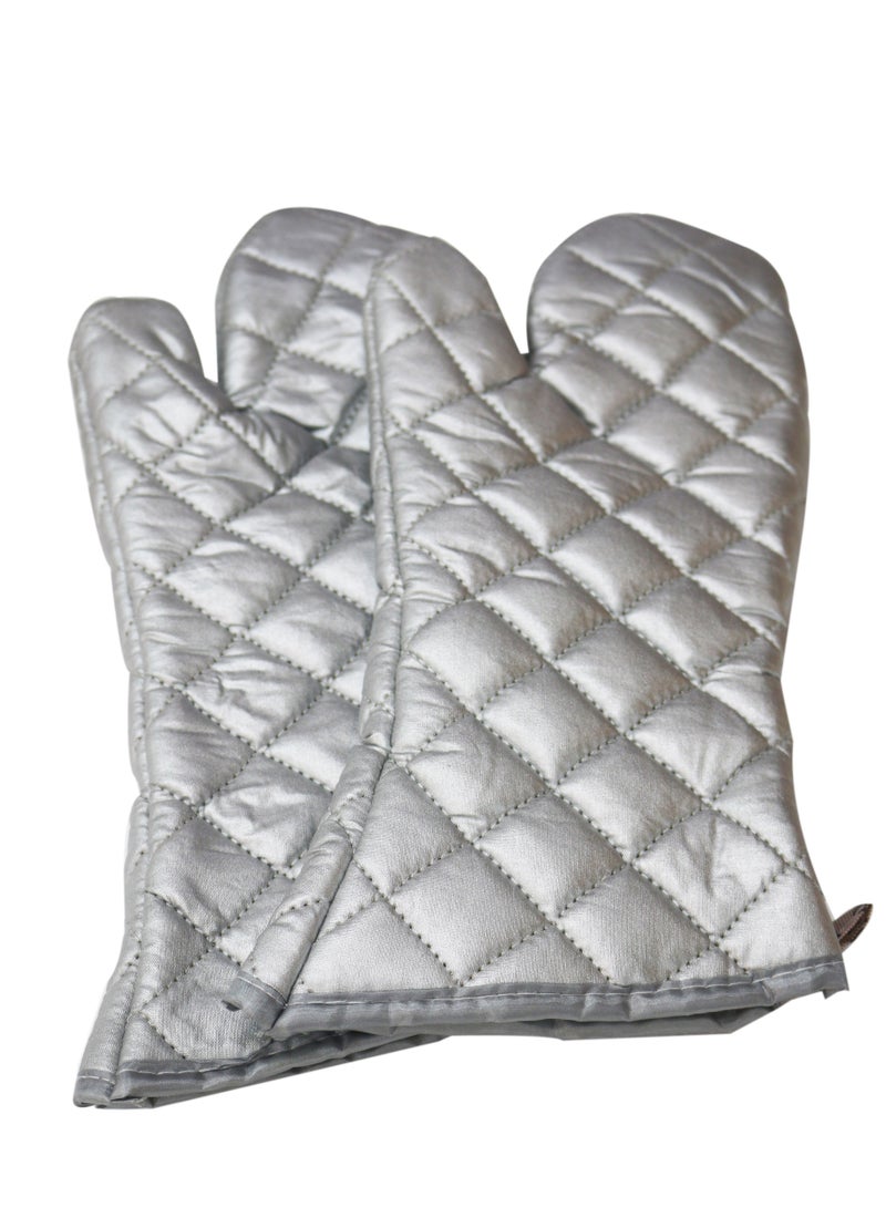 Grace Oven Mitts 1 Pair Of Quilted Cotton Lining - Heat Resistant Kitchen Gloves,Flame Oven Mitt Set Food Safe, Soft Inner Lining - Image 1