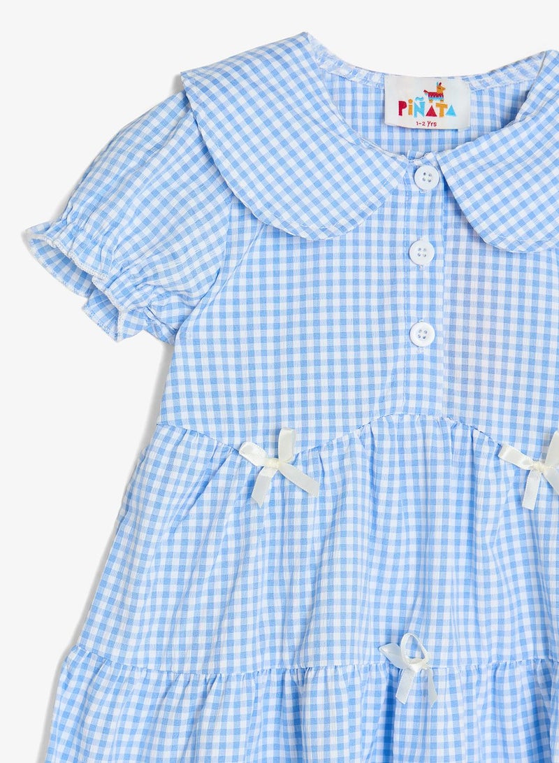 Pinata Blue Collar Ruffle Summer Dress - Image 4
