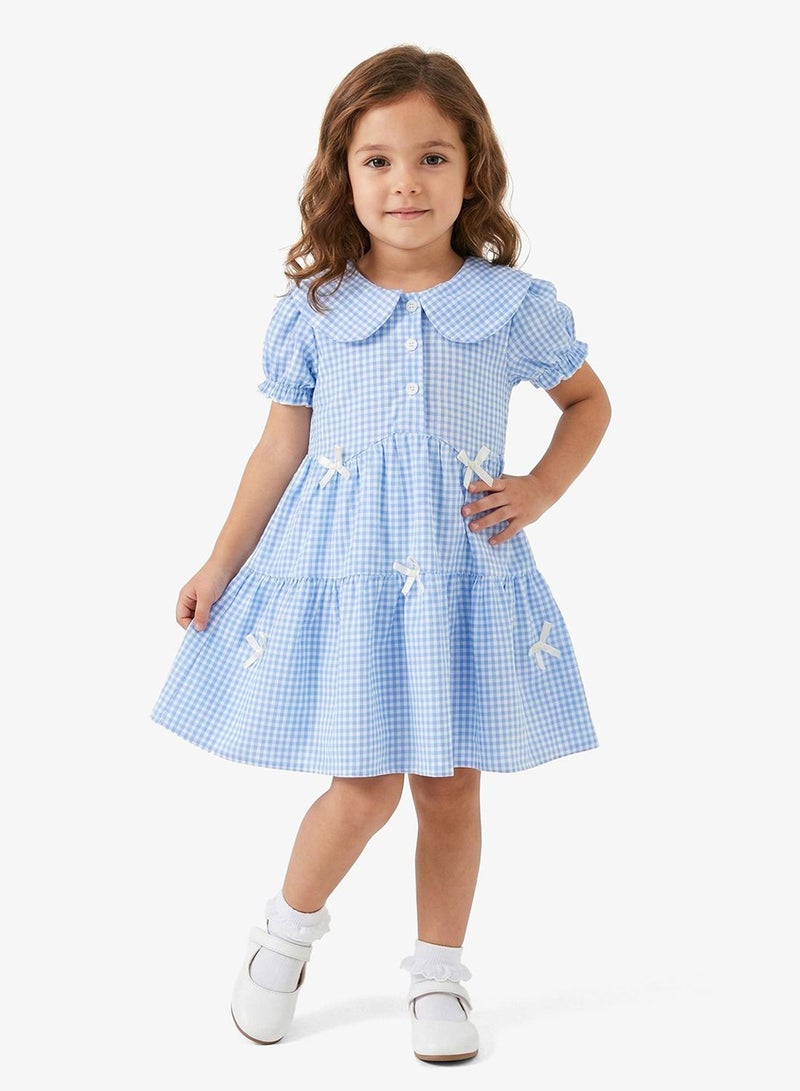 Pinata Blue Collar Ruffle Summer Dress - Image 1