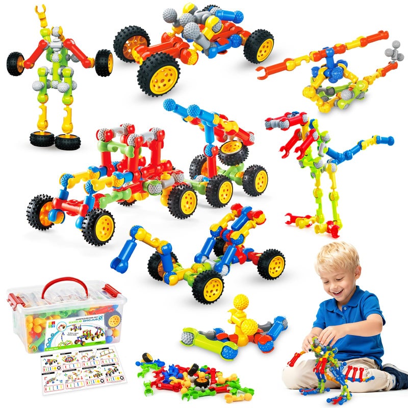 Huaker 125PCS Stem Building Toys for 3 4 5 6 7 8 Year Old Boys GirlsKids Building Blocks Educational Creative Learning Activity with Large Storage BoxIdeal Christmas Birthday Gifts - Image 4