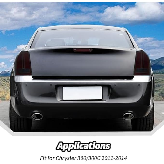 غطاء مصباح خلفي مدخن، غطاء مصباح فرامل خلفي، واقيات زخرفية لسيارة كرايسلر 300C موديلات 2011-2014 - Image 4