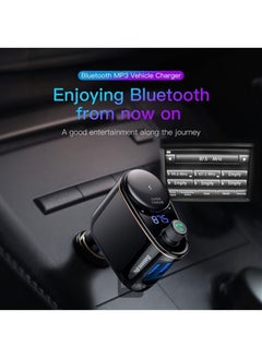 Baseus Car Charger with FM Bluetooth Transmitter, Car Bluetooth Adapter, Car Fast Charger, Car MP3 Music Player,Car Wireless Radio Adapter, Car Kit  - Image 2