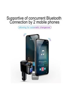 Baseus Car Charger with FM Bluetooth Transmitter, Car Bluetooth Adapter, Car Fast Charger, Car MP3 Music Player,Car Wireless Radio Adapter, Car Kit  - Image 5