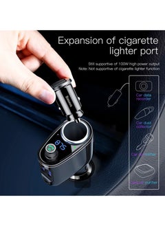 Baseus Car Charger with FM Bluetooth Transmitter, Car Bluetooth Adapter, Car Fast Charger, Car MP3 Music Player,Car Wireless Radio Adapter, Car Kit  - Image 4