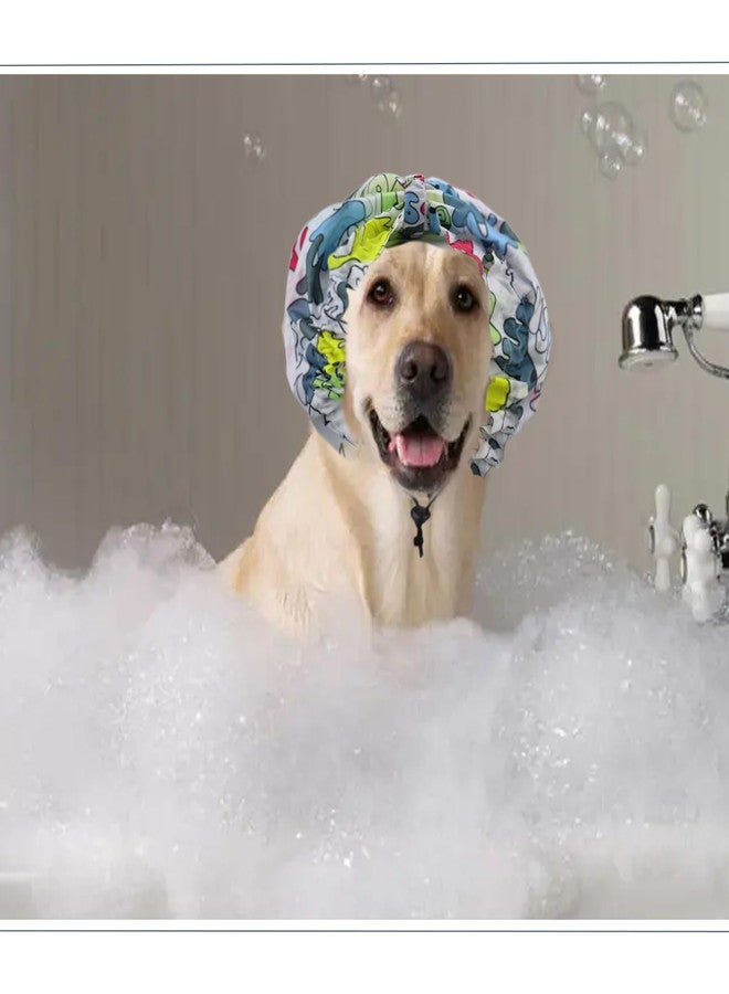 vomvomp Adjustable Dog Shower Cap Bath Cap Waterproof Shower Hat Dog Ear Covers Overhanging Pet Bath Ear Protection Cats Ear Drops Guard for Kitten Puppy Small Pets Bath Protector - Image 5