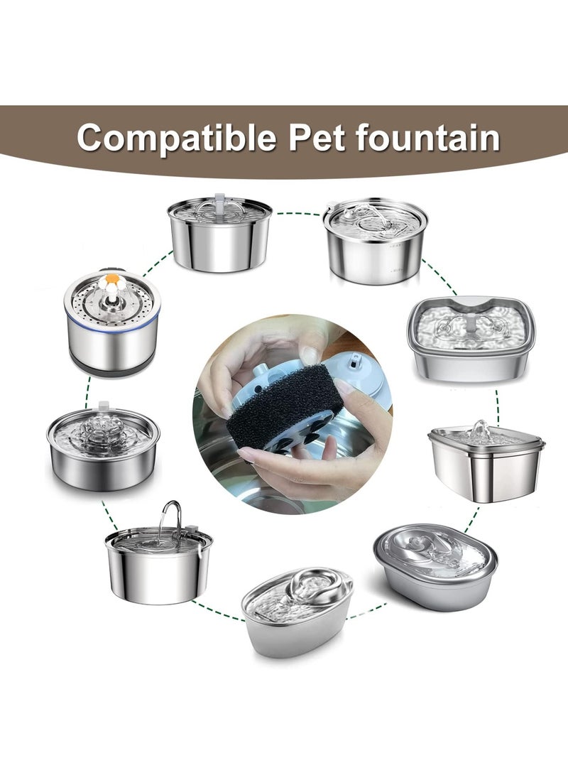 4 قطع القطط نافورة استبدال الفلتر, قط نافورة المياه فلاتر للفولاذ المقاوم للصدأ دائرة نافورة المياه, الكربون المنشط استبدال الفلاتر - Image 4