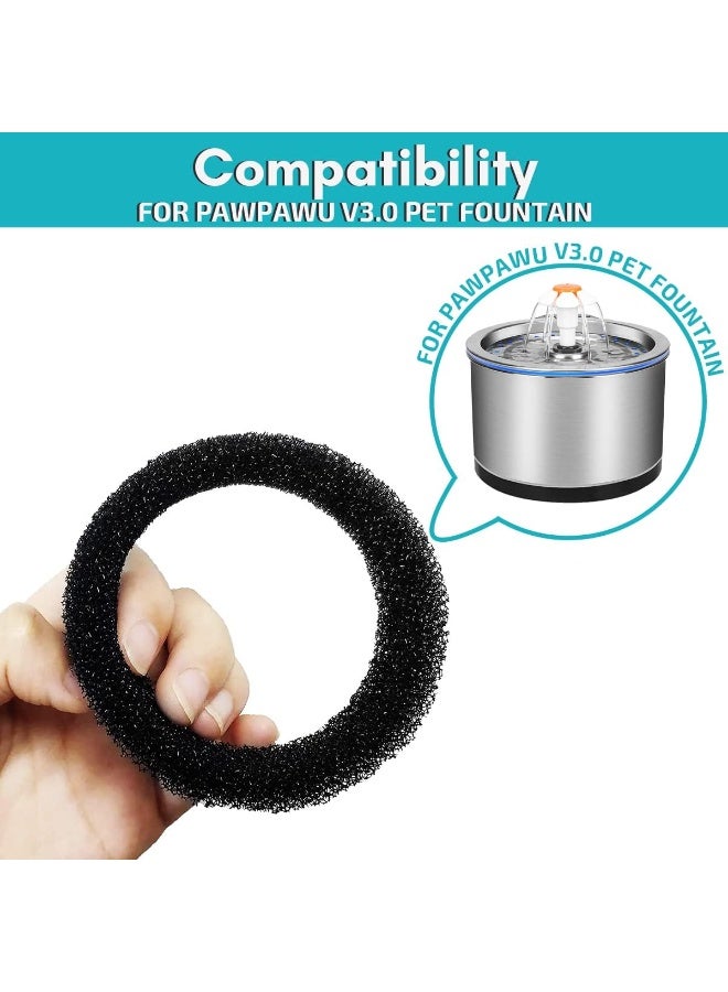 4 قطع القطط نافورة استبدال الفلتر, قط نافورة المياه فلاتر للفولاذ المقاوم للصدأ دائرة نافورة المياه, الكربون المنشط استبدال الفلاتر - Image 5