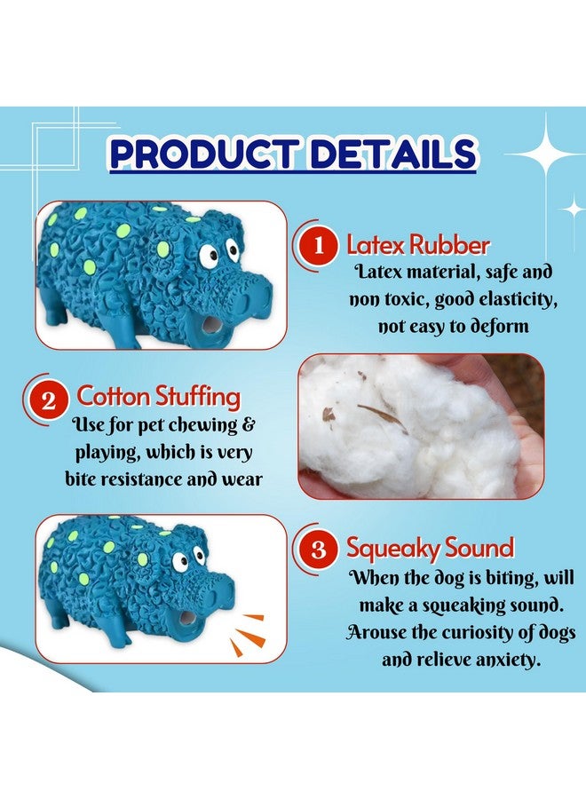 لعبة مضغ من اللاتكس تصدر صوت صرير للكلاب - (جرونتر منقط باللون الأزرق) | للكلاب الصغيرة والجراء | محشوة بالقطن، متينة، ناعمة، بتصميم حيواني، لعبة آمنة للمضغ | تقلل من قلق الانفصال (الحجم: 18 سم) - Image 3