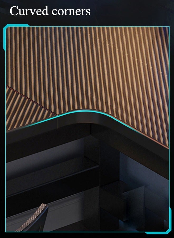 كيكي طاولة كمبيوتر ألعاب على شكل L مع حامل شاشة كبير ومحطة عمل للكتابة الدراسية 140X100cm - Image 4