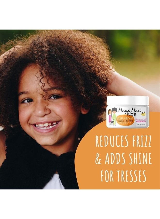 MAYA MARI Kids Curl Cream With Coconut Oil, Curly Hair Cream, Coconut and Lime Twist, 12 oz 