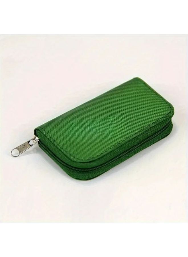 حقيبة تخزين بطاقات PVC محمولة خضراء متعددة الوظائف لبطاقات ذاكرة SD وCF - Image 1