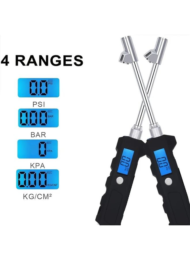 1pc Black Digital Tire Pressure Gauge LCD Display for Car Motorcycle - Image 5