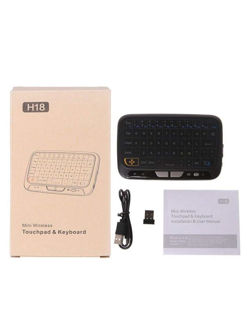 Generic - Mini Touch Air keyboard H18 2.4 GHz Full Screen Touchpad Air Mouse Support Connect Android TV Box Notebook Computer Desktop PC - Image 1