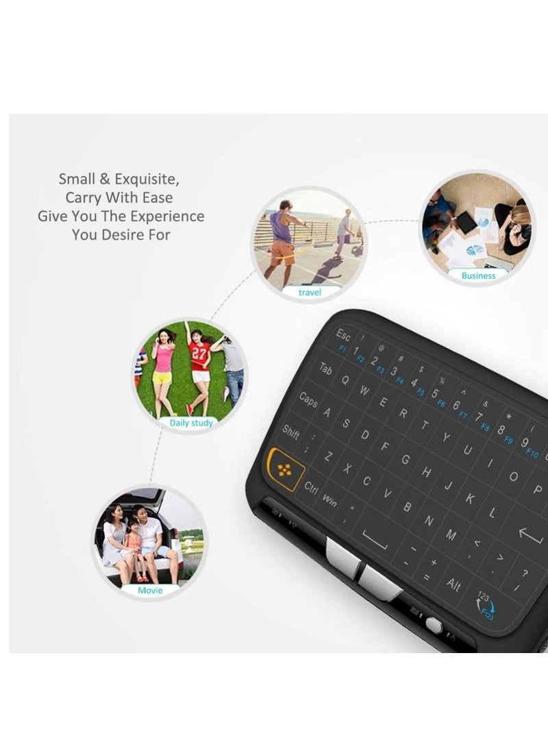 Generic - Mini Touch Air keyboard H18 2.4 GHz Full Screen Touchpad Air Mouse Support Connect Android TV Box Notebook Computer Desktop PC - Image 1