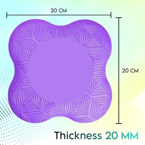 HOMEGALLEY Yoga Blocks Pack of 2 with Belt and 2 Knee Pad for Exercise, Yoga, Pilates & Gym Block Pair to Improve Strength, Balance, Stretching Yoga Bricks Set with Strap for Women and Men, Purple - Image 5