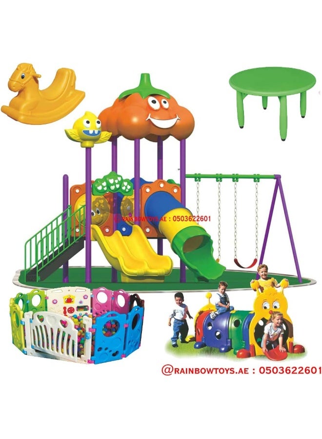 Rainbow Toys Outdoor Play Sets & Playground Equipment Games All In One Slide for kids and Swings for kids toys - Image 2
