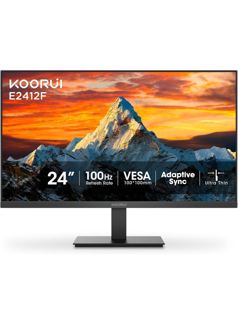 KOORUI E2412F 24 inch FHD Business Monitor – 100 Hz VA, 99% sRGB, Ultra-Slim Thin-Bezel, HDMI & VGA, Office & Gaming Ready - Image 1