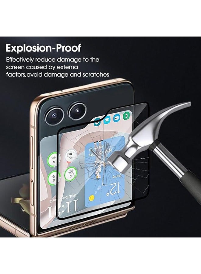 Screen Protector for Samsung Galaxy Z Flip 5 Front Tempered Glass Full Coverage Screen Guard 9H Hardness Anti Fingerprint Scratch Resistance for Samsung Galaxy Z Flip 5 - Image 3