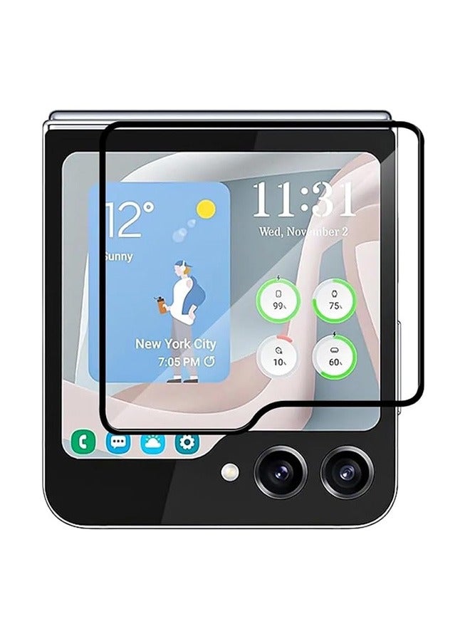 Screen Protector for Samsung Galaxy Z Flip 5 Front Tempered Glass Full Coverage Screen Guard 9H Hardness Anti Fingerprint Scratch Resistance for Samsung Galaxy Z Flip 5 - Image 1