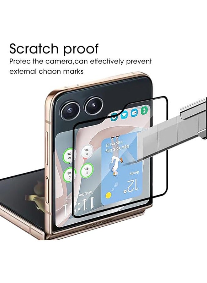 Screen Protector for Samsung Galaxy Z Flip 5 Front Tempered Glass Full Coverage Screen Guard 9H Hardness Anti Fingerprint Scratch Resistance for Samsung Galaxy Z Flip 5 - Image 5