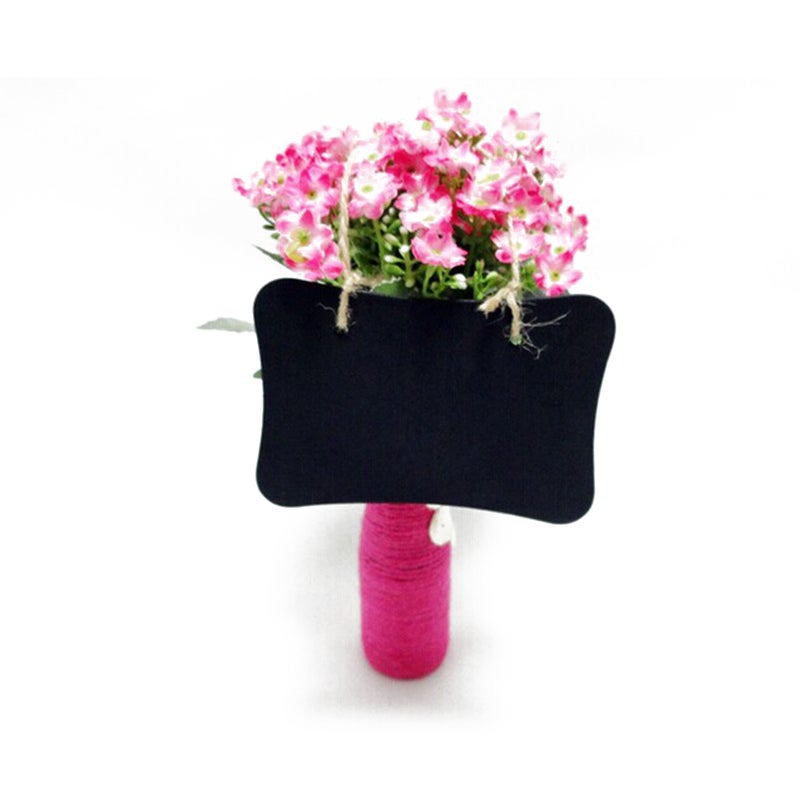 10pcs Mini Hanging Chalkboards Black Erasable Board Message Board Sign - Image 1