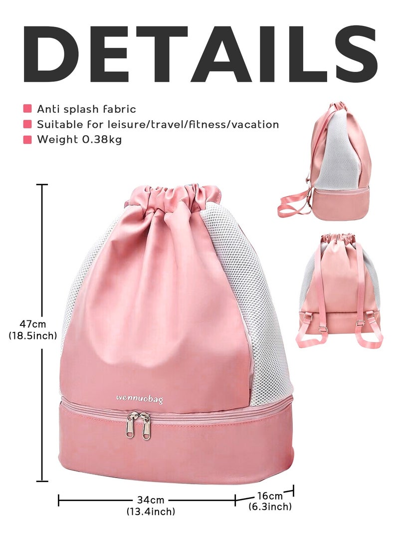 URbazaar - Sports Drawstring Backpack - String Swim Gym Bag with Shoes Compartment and Wet Proof Pocket for Women&Men - Image 1