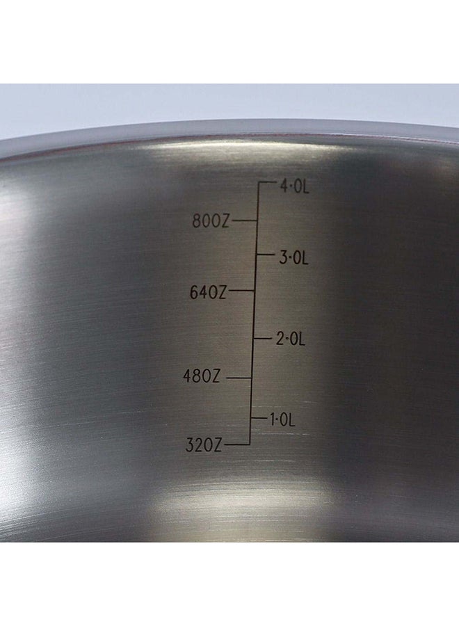 دانوب هوم قدر سيلين ستانلس ستيل مسطح بغطاء ستانلس ستيل . مم متعدد الأغراض للشوربة واليخنات والطهي على نار هادئة والغليان للمطبخ مقاس  ×  سم - فضي - Image 3