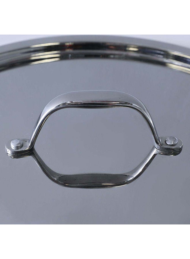 دانوب هوم قدر سيلين ستانلس ستيل مسطح بغطاء ستانلس ستيل . مم متعدد الأغراض للشوربة واليخنات والطهي على نار هادئة والغليان للمطبخ مقاس  ×  سم - فضي - Image 4