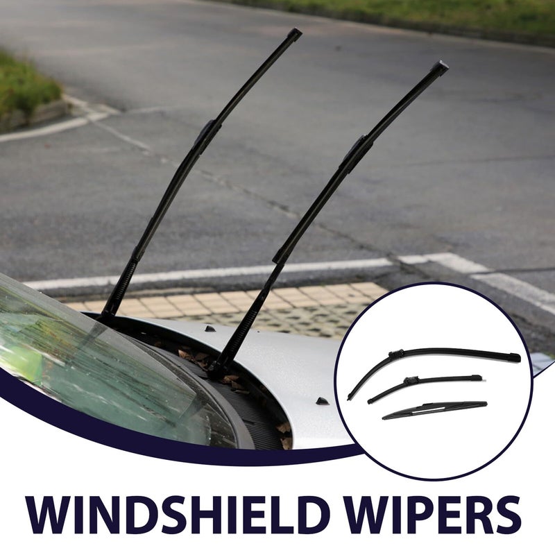 3Pcs All Season Car Windshield Wiper Blades Set with Frost Scraper for 2012 2018 Models - Image 4