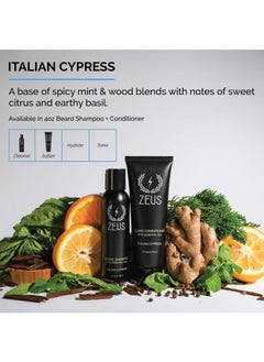 Zeus Italian Cypress Beard Shampoo Wash & Beard Conditioner Set With Essential Oils For Men (Made In Usa)  - Image 5