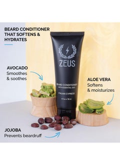 Zeus Italian Cypress Beard Shampoo Wash & Beard Conditioner Set With Essential Oils For Men (Made In Usa)  - Image 3