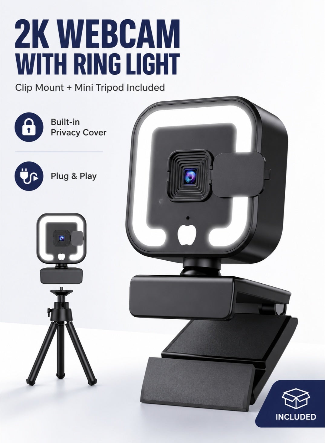 XiuWoo XiuWoo 2k Webcam With Microphone And Fill Light