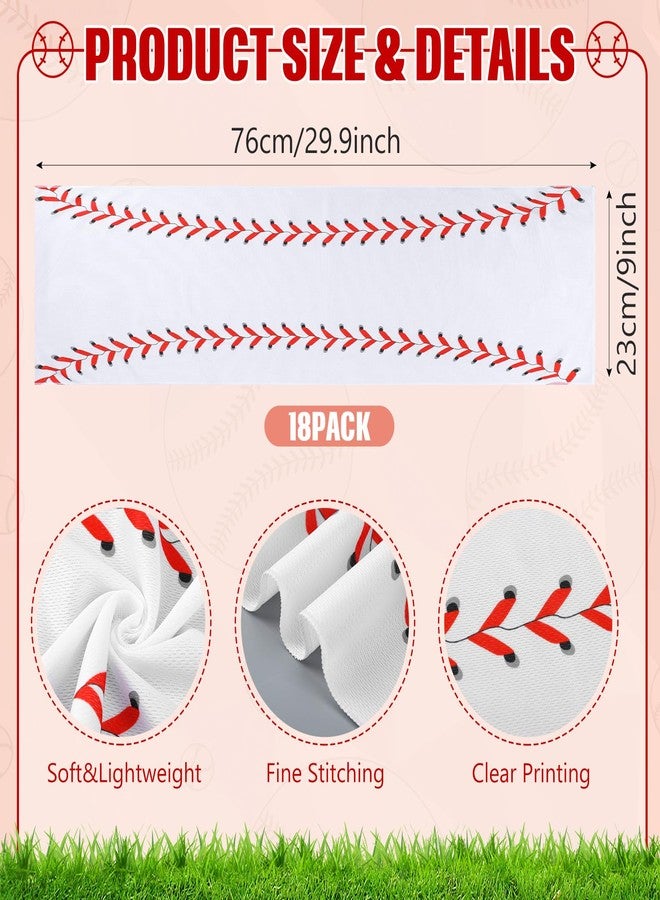 Chumia 18 Pcs 30 x 9 Inch Baseball Cooling Towel Accessories Baseball Soft Party Favors Ice Towel Breathable Chilly for Player Team Coach Team Gifts Goodie Bag Stuffers Sport Supplies - Image 2