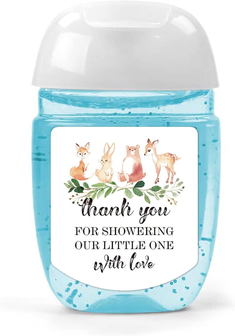 None/Brand ملصقات مطهر اليدين شكرًا لك على showering صغيرنا بالحب ملصقات هدايا حفلة استقبال المولود ملصقات حفلة استقبال المولود سفاري - Image 1