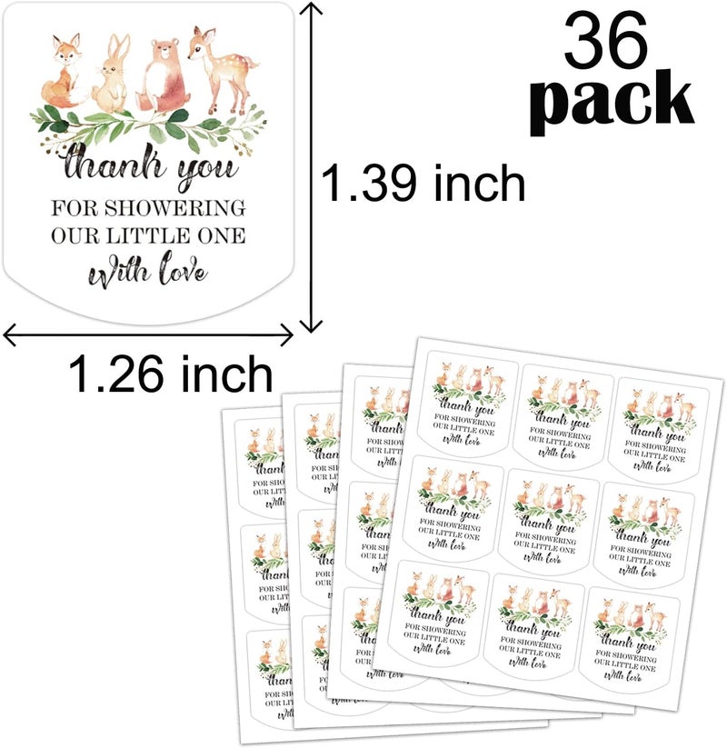 None/Brand ملصقات مطهر اليدين شكرًا لك على showering صغيرنا بالحب ملصقات هدايا حفلة استقبال المولود ملصقات حفلة استقبال المولود سفاري - Image 2