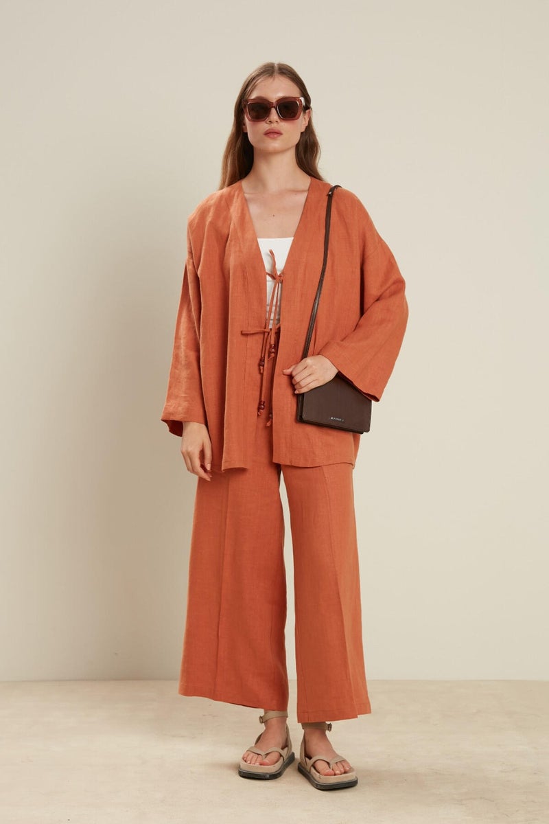 Manuka Linen Kimono Brick - Image 3